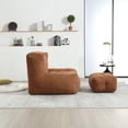 thumbnail image 2 of Bean Bag Chair with Ottoman, Soft Lazy Sofa Chair with Memory Foam, Modern Bean Bag Chair with Foot Stool for Living Room, Bedroom, Apartment, 2 of 9