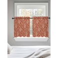 thumbnail image 5 of Tan Brown Botanical Tier Curtains 24 Inch Length,Sheer Curtains for Bedroom Living Room Window Spring Summer Chic Wildflowers Rod Pocket Drapes Kitchen Curtains Small Half Window 27.5"x24" 2 Panels, 5 of 7