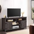 thumbnail image 1 of Centre de Divertissement Porte de Grange, Meuble TV de Style Ferme pour TV de 65 Pouces, Console Multimédia Rustique avec Rangement pour Salon, Chêne Rustique, 1 of 6