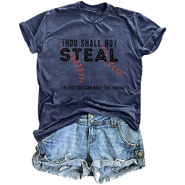 Mujeres Impreso Casual Top, Manga Corta Crew Cuello Blusa para la Primavera Y el Verano Desgaste, Ligero Imitación Algodón Moda Tee