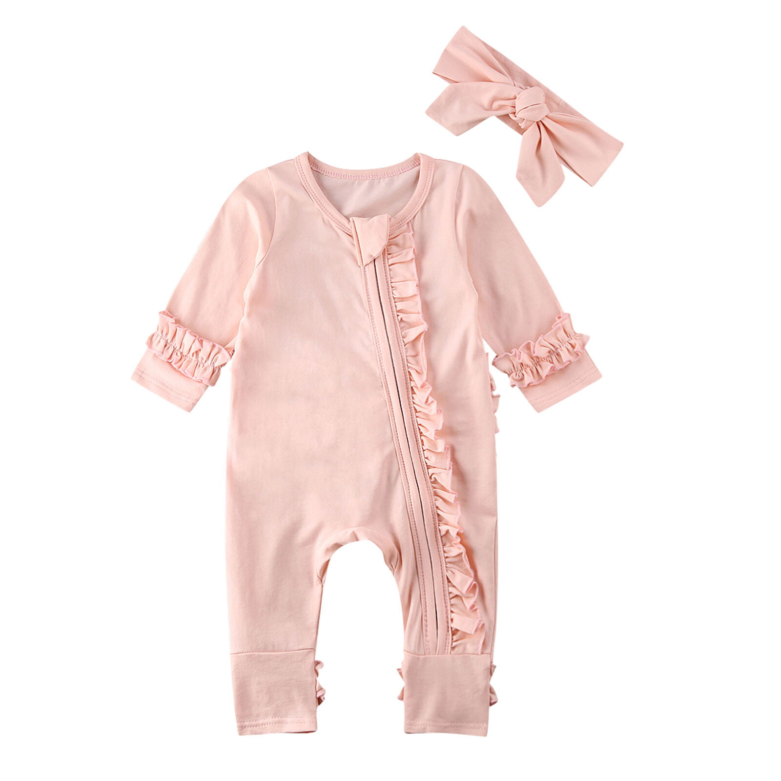 Baby Kids Boy Girl Infant Zipper Romper Jumpsuit Bodysuit Cotton Clothes Outfits 