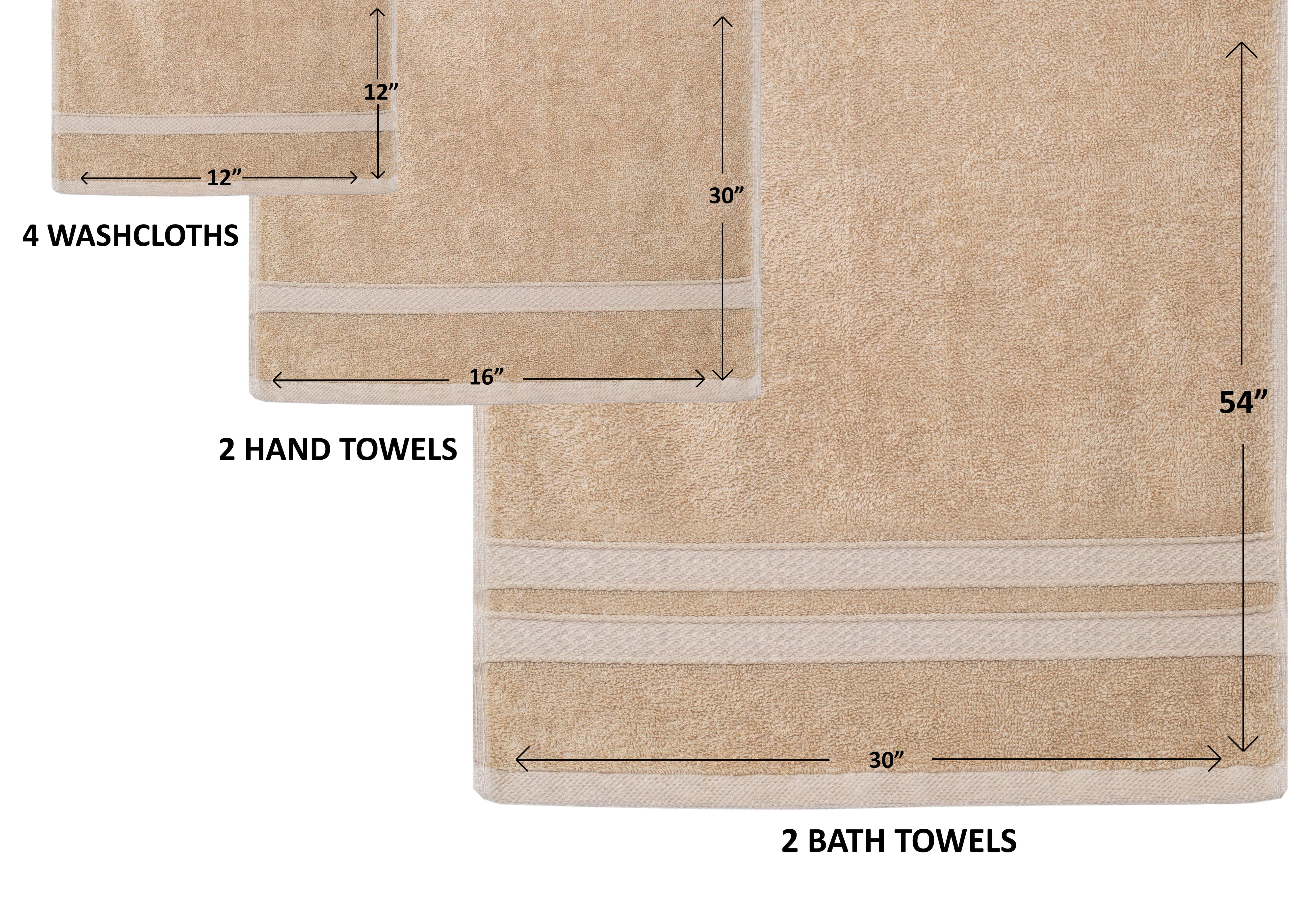 8 Pack Bathroom Towels Set, 2 Bath Sheets Towels Large/2 Hand