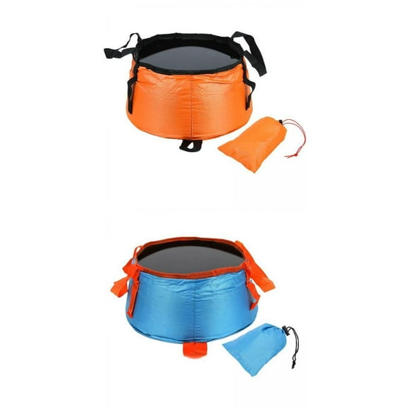 Paquete de 2 Cubos Plegables Plegables para Acampar con Bolsa de Transporte Lavabo Soledad cubo plegable