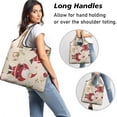 thumbnail image 2 of 5 Pack Foldable Shopping Bag,Beige Christmas Santa and Animal Pattern Reusable Grocery Bags with Pockets,Large Reusable Tote Bags with Handles Waterproof & Lightweight, 2 of 6