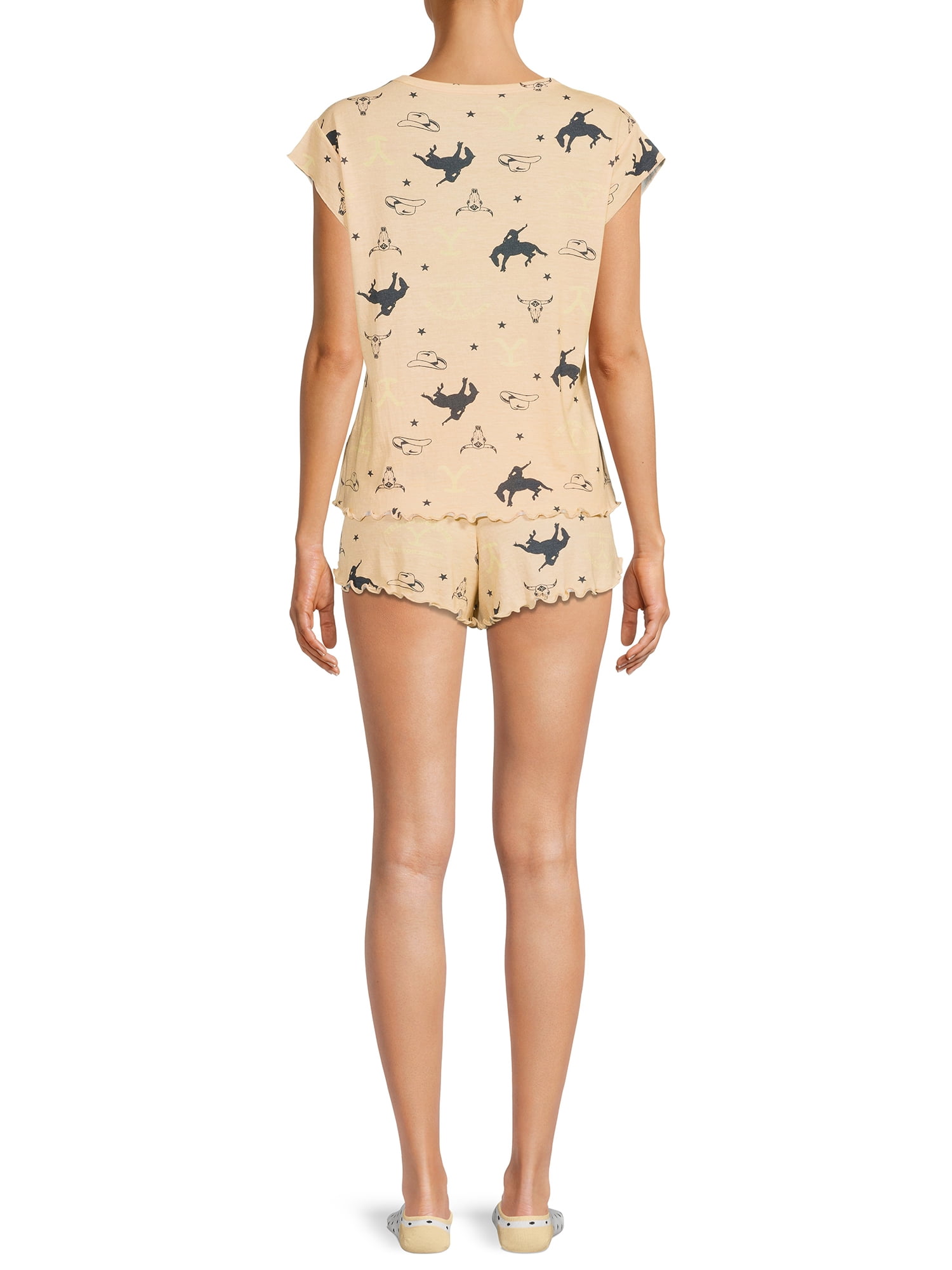 Paramount Women's and Women's Plus Yellowstone Top and Shorts Pajama Set, 3-Piece
