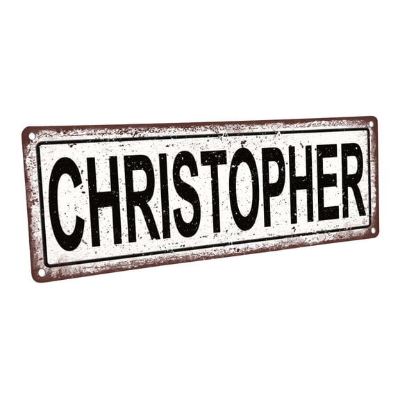 Christopher 4"x12" Metal Sign, Wall Décor for Kids Room and Nursery