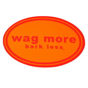 Wag More Bark Less Auto Car Office Refrigerator MAGNET - Orange background with Red Font