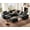 Black, variant on BEDEEP 133.9'' Power Recliner Sofa with Headrest Console, Modular Cloud Sectional Chenille Reclining Couch with Storage Ottoman Chaise, Convertible 6-Seater Sofa Couch for Living Room RV, Gray