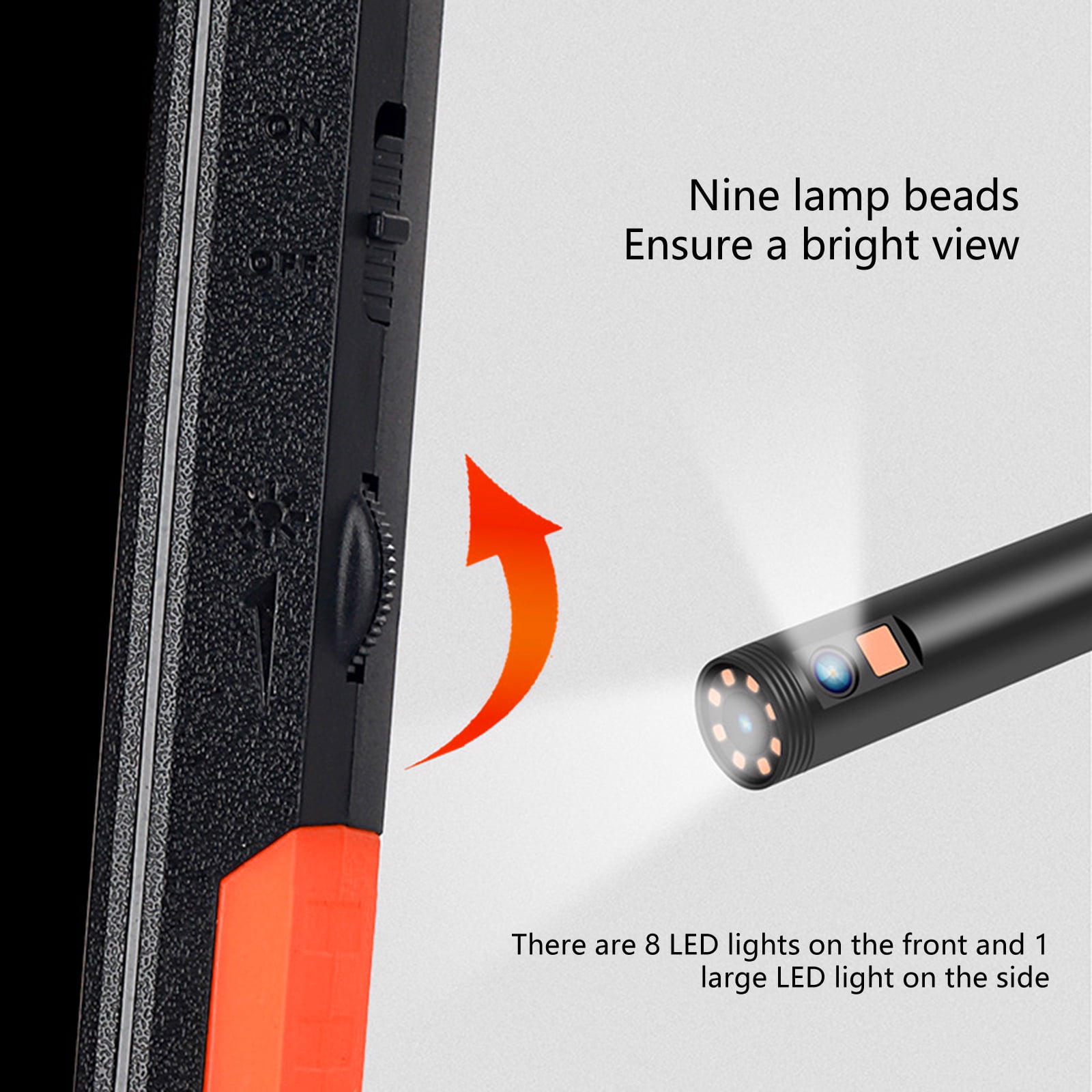 Borescope,Endoscope Camera with Light, Waterproof Snake Camera Inspection Camera with Adjustable LED Light