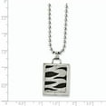 thumbnail image 3 of Stainless Steel Laser Cut & Black IP-plated 22in Dog Tag Necklace 22 Inch, 3 of 3