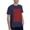 thumbnail image 2 of Bingfone Red Black Houndstooth Men'S Loose Fit Short-Sleeve Pocket T-Shirt, 2 of 7