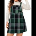 thumbnail image 1 of Vestido Estilo Pichi Informal Sin Mangas con Bolsillos y Tirantes Ajustables para Otoño e Invierno, Talla Grande, para Mujer. Verde 4XL, 1 of 7