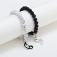 thumbnail image 6 of WINDLAND Men Women Taiji Yin Yang Feng Shui Bracelet Natural White Black Beaded Couple Bracelets Friendship Distance Bracelet, 6 of 7