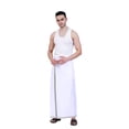 thumbnail image 3 of Stylesindia Cotton Dobby Design Border Dhotis (2m) Cotton Vesti Mundu Sarong Kerala Kasavu Border Dhoti (Grey, Single Layer / 4 Mulam), 3 of 4