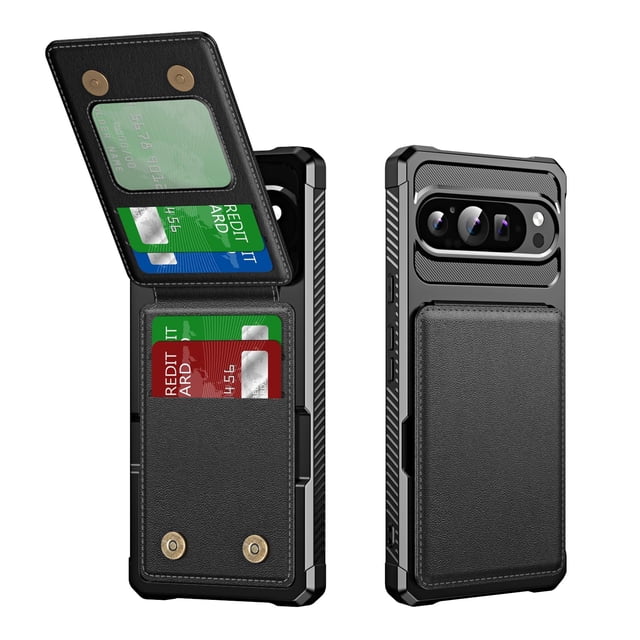 Funda tipo cartera Dteck para Google Pixel 9 Pro XL de 6,8 pulgadas, negra