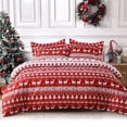 thumbnail image 2 of GloryStar Christmas Duvet Cover Twin Size, Reversible Holiday Comforter Set with Reindeer & Tree Print, Soft Microfiber Bedding, 2 of 7