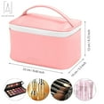thumbnail image 3 of Gustave Portable Travel Toiletry Bag Makeup Bag Waterproof Cosmetic Organizer Case Large Storage Bag with Makeup Brushes Holder for Women, Pink, 3 of 10