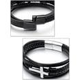 thumbnail image 7 of To My Son Bracelet, Pray Through It Leather Cross Bracelet for Men, Stainless Steel Black Braided Leather Bracelet, Inspirational Faith Bangle, Son Bracelet from Mom/Dad, 7 of 7