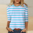thumbnail image 1 of Hauts pour Femmes Chemises Mi-Longues Manches Trois Quarts Chemises Graphiques T-Shirts T-Shirts Décontractés Hauts Tunique à Col Rond Femmes Haut Chemises à Manches Longues Course Chemise à Manches Longues Femmes Courte Femmes Ample, 1 of 3