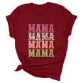 thumbnail image 5 of TSADFHJI Hauts d'Été pour Adolescentes Tendance 2024 Femmes Chemises Imprimées Décontractées Col Rond Manches Courtes Tee Tops Tunique Blouse S Rouge, 5 of 5