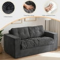 thumbnail image 4 of BYBYME Bean Bag Chair Sofa for Adults,Giant Large Loveseat Boneless Couch with Tufted Cushion & Backrest,Comfy Chair Lazy Sofa for Bedroom Living Room,Dark Grey, 4 of 8