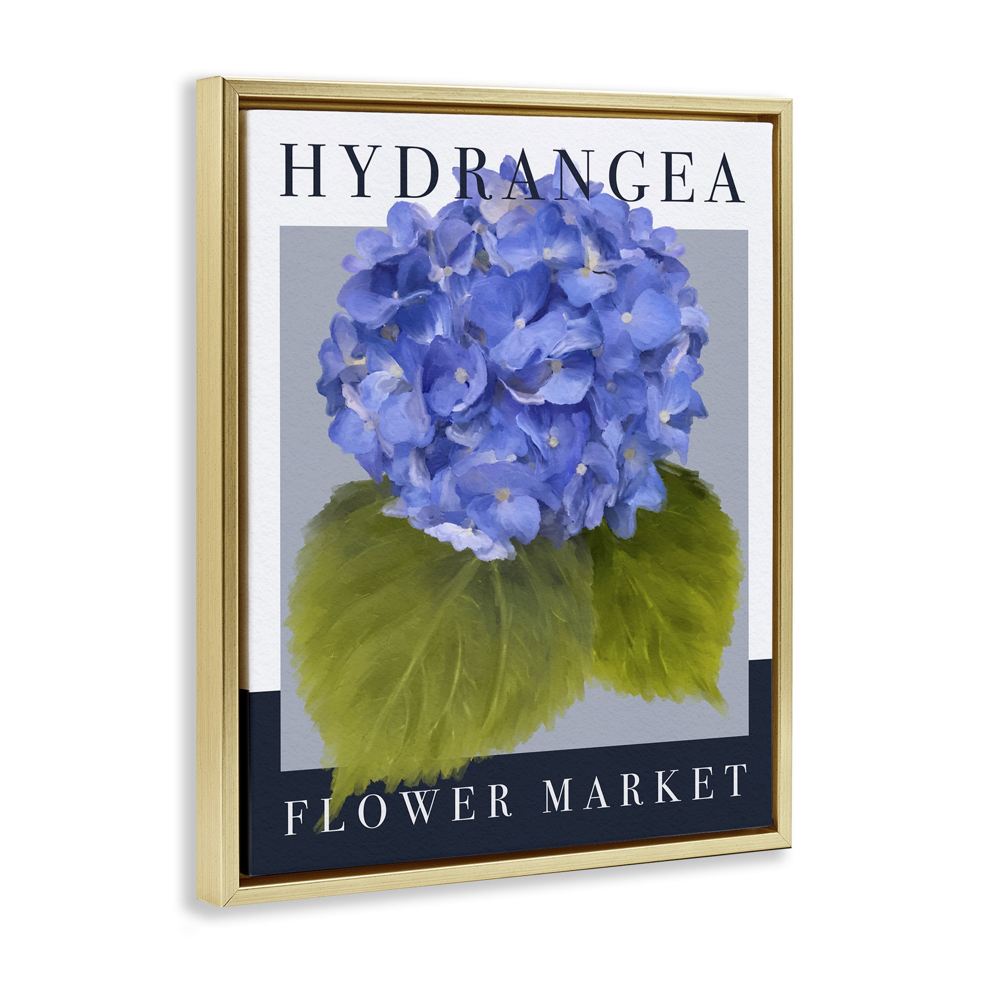 Stupell Industries Hydrangea Flower Market Gold Framed Floater Canvas Wall Art, design by Jennifer Stith