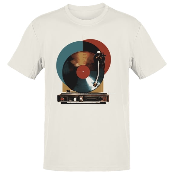 Retro Vinyl Record Player Men's Off-White T-shirt