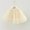 thumbnail image 4 of uublik Skirts for Girls Beige Layered Mesh Skirt Party Birthday Dance Princess Skirt Size 2T-8, 4 of 6
