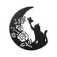 thumbnail image 4 of Decoración de pared de gato de Metal minimalista, letrero colgante de pared, decoración de gato de silueta para , comedor, Patio, jardín, Sunnimix Mural, 4 of 8