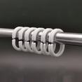 thumbnail image 1 of White Shower Curtain Rings Hooks Bathroom Plastic Strong Pole Rail Guide Hanger, 1 of 7