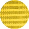 thumbnail image 1 of Ahgly Company Machine Washable Indoor Round Abstract Yellow Contemporary Area Rugs, 4' Round, 1 of 4