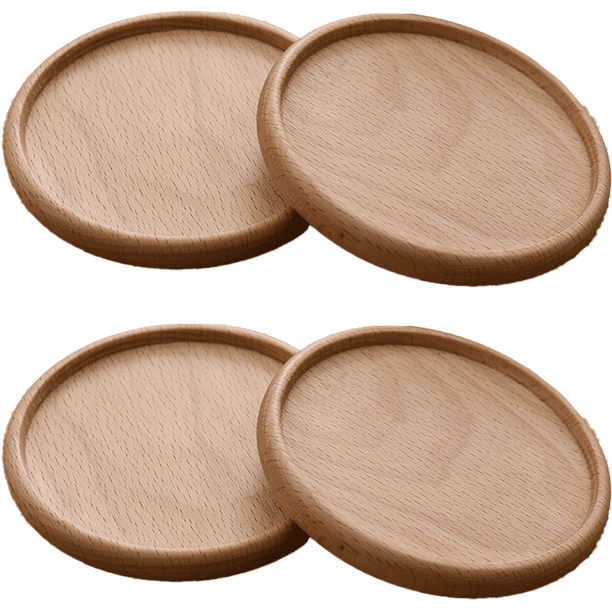 Posavasos de madera para bebidas, posavasos de madera para bebidas absorbentes, protección de mesa con pies de espuma
