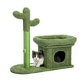 thumbnail image 3 of PAWZ Road 27.6" Cactus Cat Tree Tower with Sisal Scratch Post and 2-Doors Condo for Small cat Green, 3 of 10