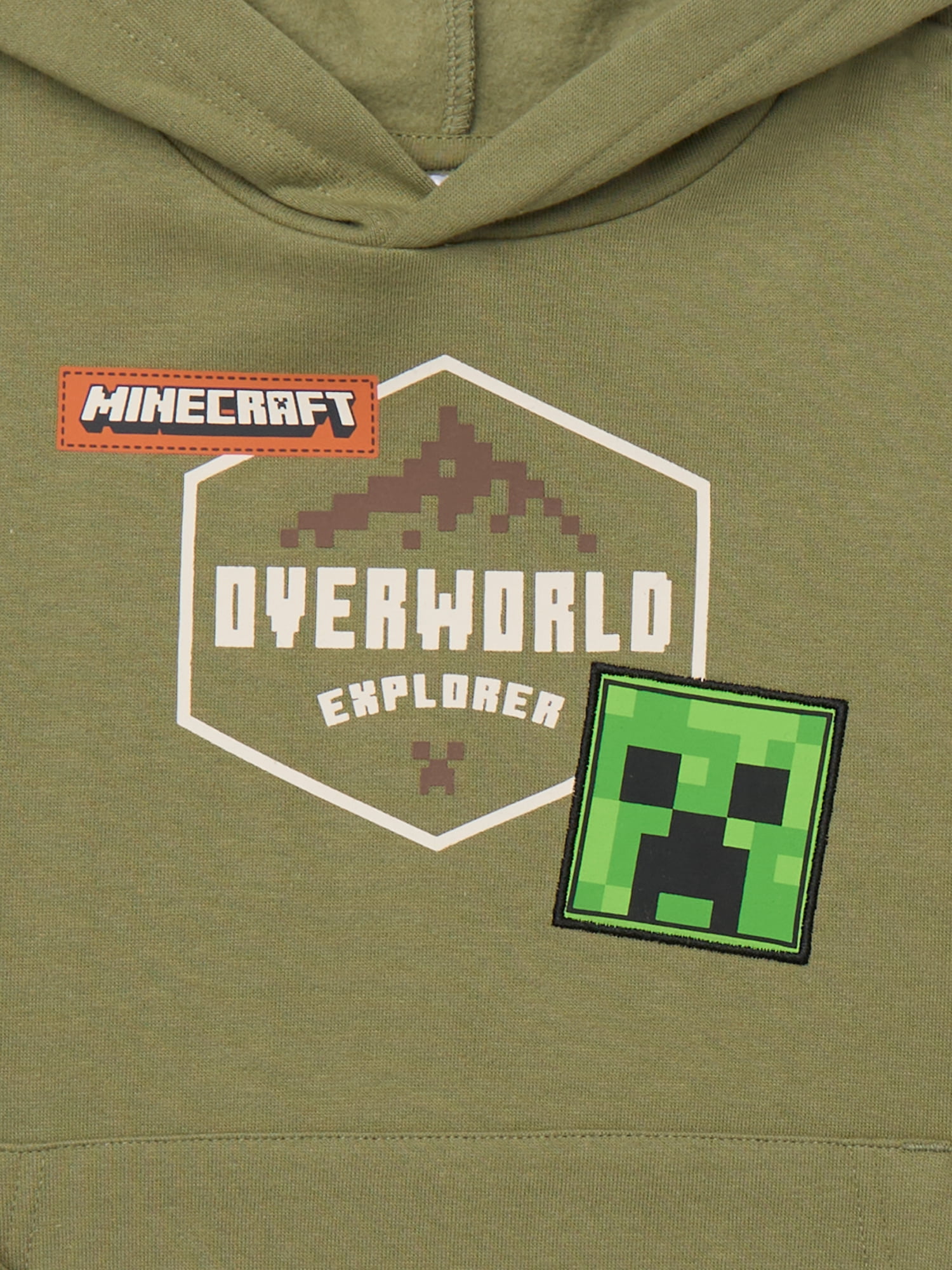 Minecraft Boys Pullover Hoodie with Long Sleeves, Sizes 4-18