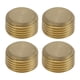 thumbnail image 1 of Accesorios de tubería de latón Unique Bargains 3/8"NPT tapón hexagonal 4 Pcs, 1 of 7