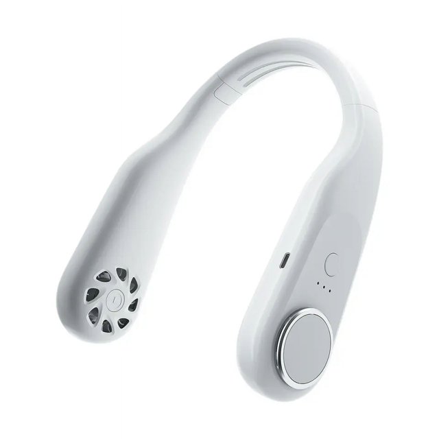 Ventilador de cuello, ventiladores de cuello personales manos libres para su cuello, ventilador de cuello portátil recargable, hasta 10 horas de uso ajustable 3 velocidades, (blanco)