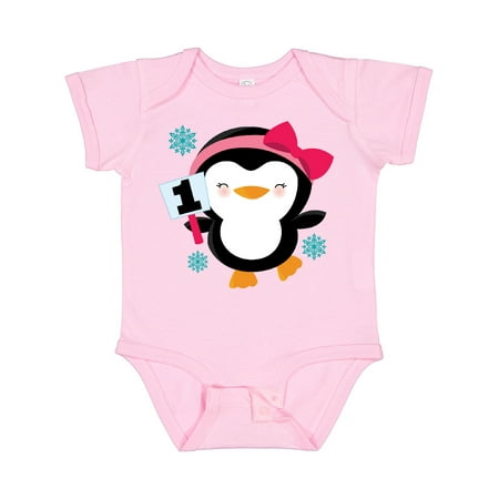 

Inktastic 1st Birthday Penguin Boys or Girls Baby Bodysuit