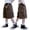 Brown, variant on Boys Lightweight Solid Cargo Knee Length Shorts, Elastic Waist Multi Pocket Loose Fit Kids Utility Shorts for Summer School Outdoor Daily Home Casual Wear(Green,5-6 Years)