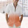 thumbnail image 2 of VSSSJ Men's Button Down Shirts Casual Gradient Print Short Sleeve Shirt Loose Fit Comfortable Fashion Vacation Beach Summer Shirts Orange XXXL, 2 of 6