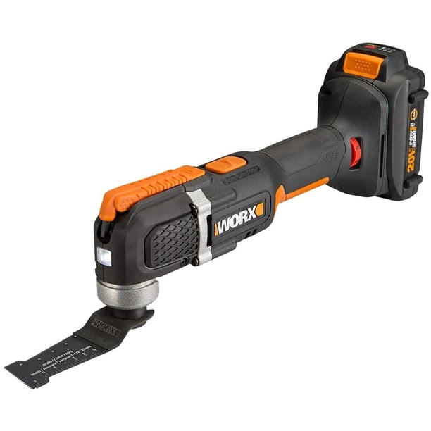 Multiherramienta Oscilante WORX WX696L Power Share para Cortar Lijar Raspar Madera Metal Plástico con Batería 20 V Inalámbrica Negro y Anaranjado WORX WX696L