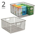 thumbnail image 2 of mDesign Metal Wire Food Organizer Basket with Built-In Handles - 2 Pack - Bronze, 2 of 9