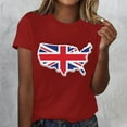 thumbnail image 1 of Fiudx Ofertas y Liquidaciones Camisa Superior Informal de Manga Corta con Cuello Redondo y Estampado Informal y Moderno para Mujer, 1 of 3
