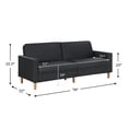 thumbnail image 4 of OakvillePark Cedarsong Faux Leather Convertible Sofa Bed, Black, 4 of 13