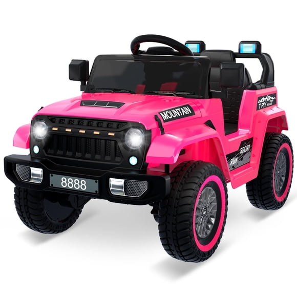 TROPOW Kids Ride On Truck Car, 12V Battery Powered Electric Vehicle Toy w/Parent Remote Control, Spring Suspension, 3 Speeds, LED Light, Music & Horn, Electric Cars for Kid, Gift for Boy Girl