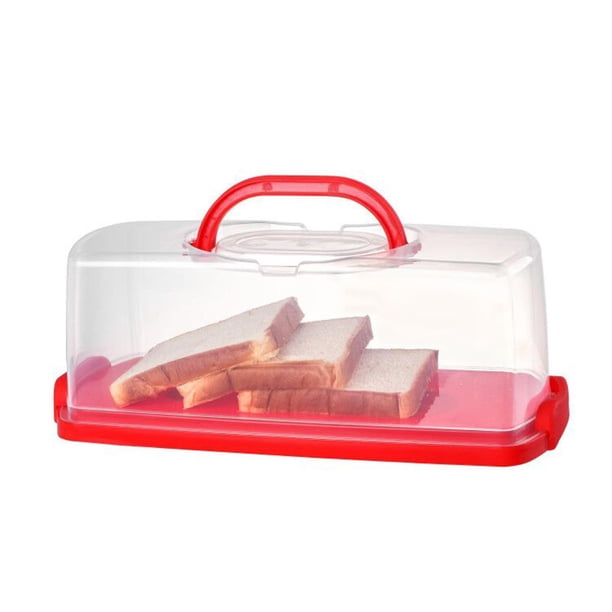 Contenedor para pasteles, versátil con asa, soporte para pasteles, almacenamiento de alimentos para acampar, bricolaje, repostería, cumpleaños, Rojo