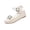 White, variant on KEGIRLOM Women's Fashionable Casual Spring And Summer Versatile Plus Size Beach Wedge Sandals Solid Color Round Toe Open Toe Sandals White 6