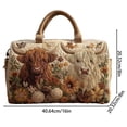 thumbnail image 3 of Hometravel Quilted Embroidered Handbag, Highland Cow Pattern Travel Tote, Stylish Storage Purse for Women Daily Use, 3 of 8