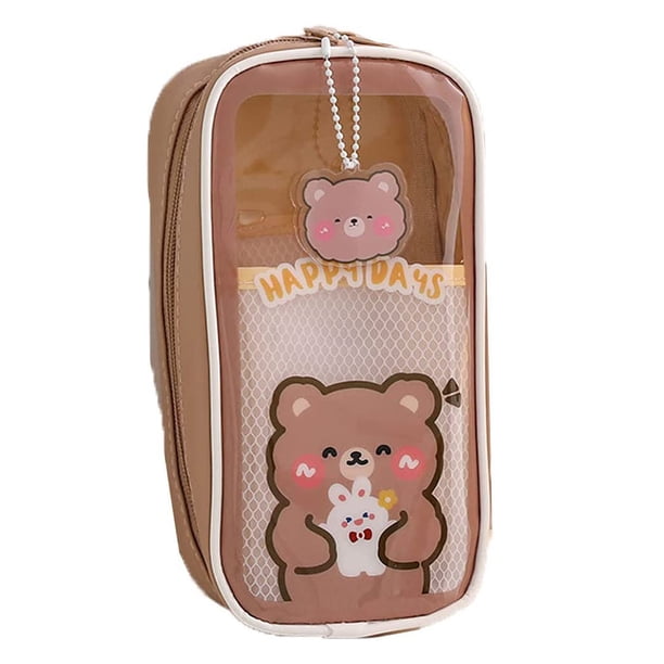 Estuche para lápices Kawaii, estuche bonito portátil para lápices para niñas, estuche transparente para lápices de gran capacidad, suministros escolares para chicas adolescentes VoborMX herramienta