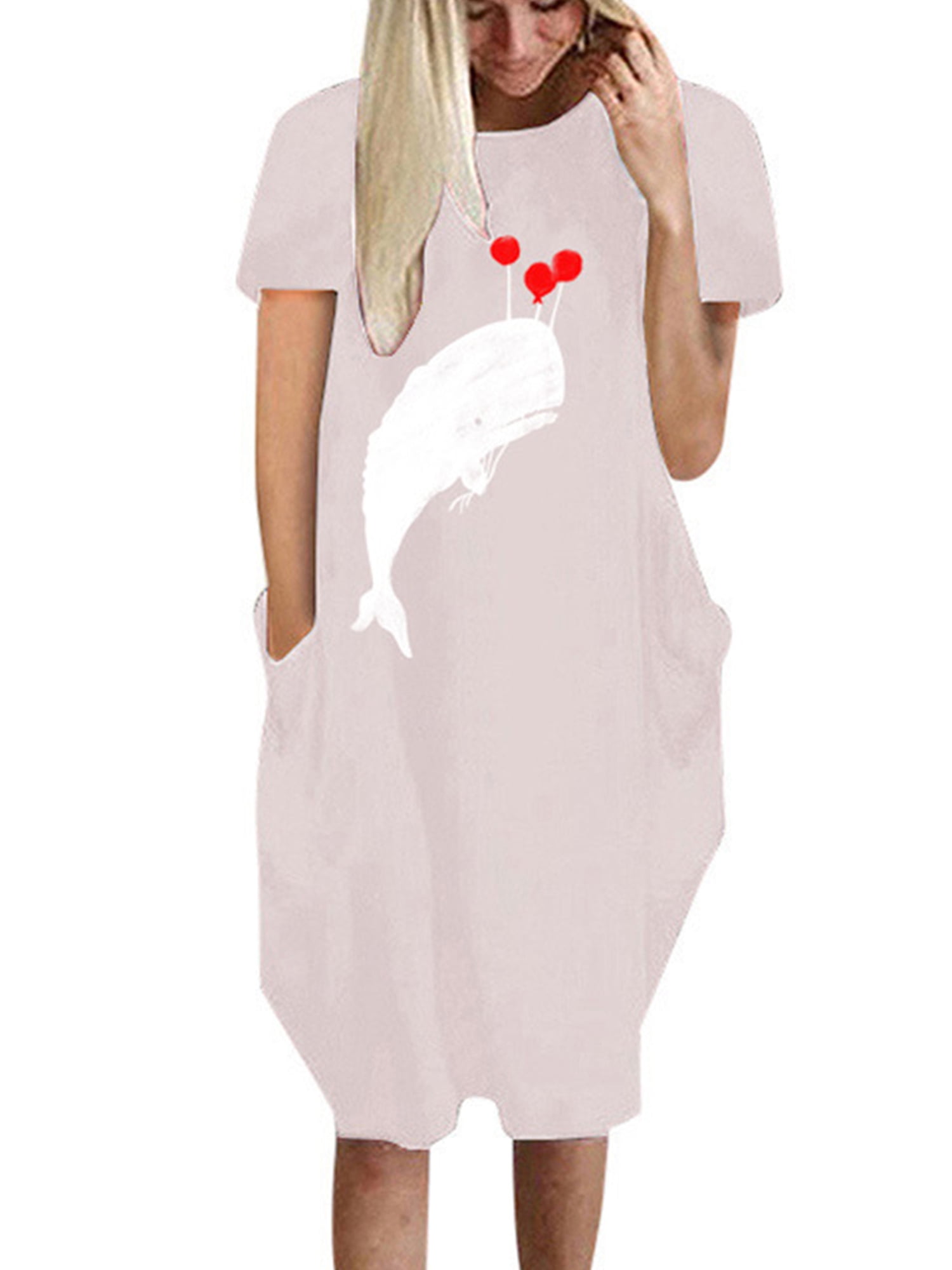 Womens Summer Jumper Mini Dress Dolphin 