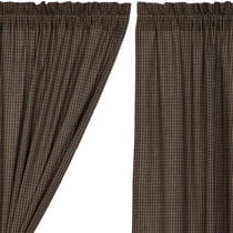 Country Black Primitive Curtains Prim Grove Plaid Rod Pocket
